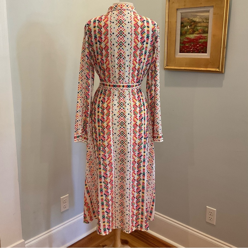 Flying Tomato Multicolor Geometric Print Long Sleeve Dress - Picture 3 of 8
